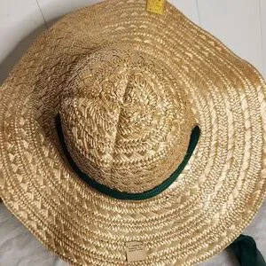 Vintage | Accessories | Vintage Straw Sun Hat W Sheer Green  display picture 2